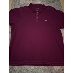 Tommy Bahama Men's XXL IslandZone Supima Polo Shirt Plum Burgundy Short Sleeve